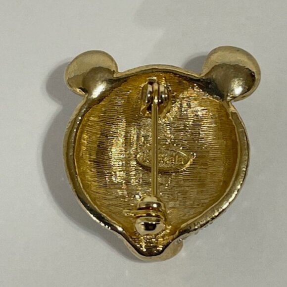 La Scala gold plated panda brooch w/ Swarovski crystals and black enamel. - Picture 6 of 8